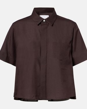 Sacai Cropped Shirt - Brown