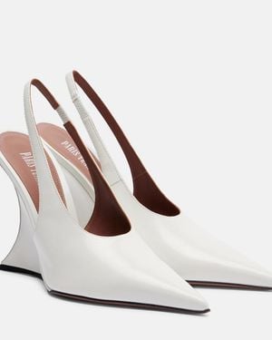 Paris Texas Nina 105 Patent Leather Slingback Court Shoes - White