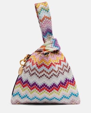 Missoni Zigzag Small Jacquard Top-Handle Bag - White