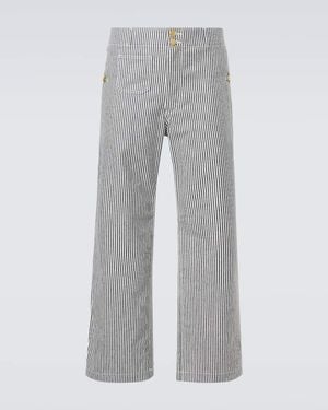 Junya Watanabe X Carhartt Striped Cotton Straight Trousers - Grey