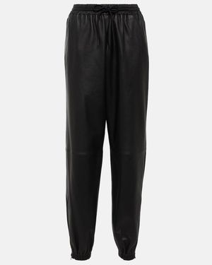Wardrobe NYC Leather Joggers - Black