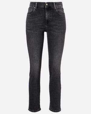 AG Jeans Cropped Mid-Rise Slim Jeans - Blue