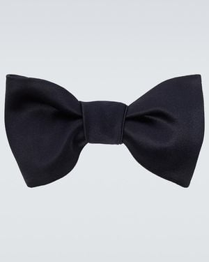 Brunello Cucinelli Cotton And Silk Satin Bow Tie - Blue