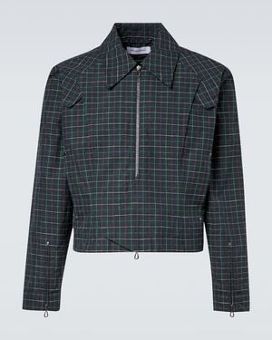 Kiko Kostadinov Kraner Checked Cotton-Blend Jacket - Blue