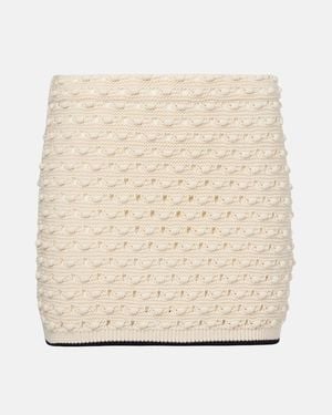 FRAME Bauble Pointelle Cotton Miniskirt - Natural