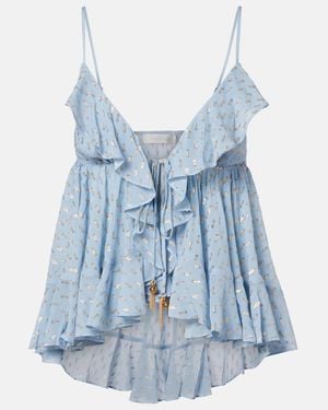 Zimmermann Daylight Ruffled Top - Blue