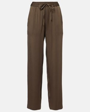 Isabel Marant Kendry Satin Wide-Leg Pants - Brown