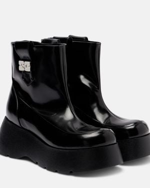 Ganni Kat Platform Ankle Boots - Black