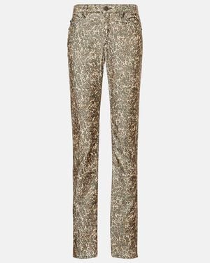 Isabel Marant Corduroy Straight-Leg Trousers - Natural