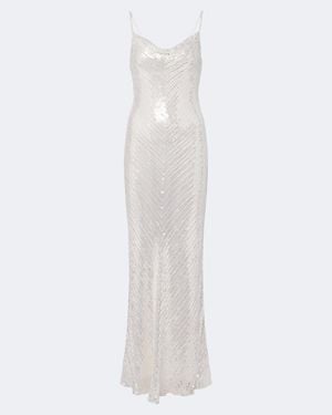 Jenny Packham Robe Shangrila La Aus Seide Mit Pailletten - Weiß