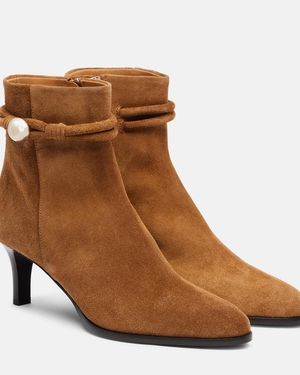 Isabel Marant Miniky Button Suede Ankle Boots - Brown