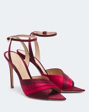 Gianvito Rossi Satin Sandals - Red