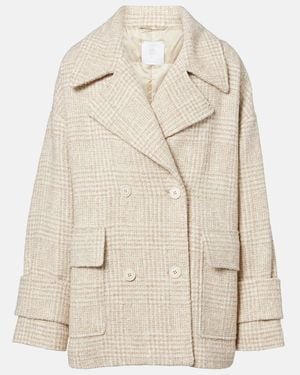 Eleventy Checked Wool And Alpaca-Blend Jacket - Natural
