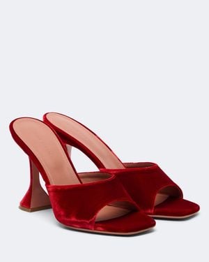 AMINA MUADDI Lupita Velvet Mules - Red