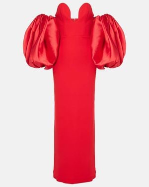 Solace London Karina Twill And Crepe Gown - Red