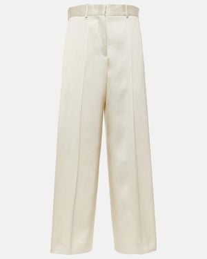 Jil Sander Satin Wide-Leg Trousers - White