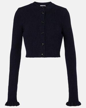 Alaïa Cropped-Cardigan Aus Strick - Blau