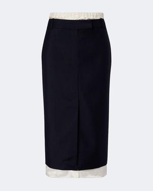 Rohe Falda Midi De Lana Y Mohair - Azul