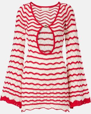 Bananhot Rey Knitted Cotton-Blend Minidress - Red