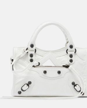 Balenciaga Le City Mini Leather Top-Handle Bag - White