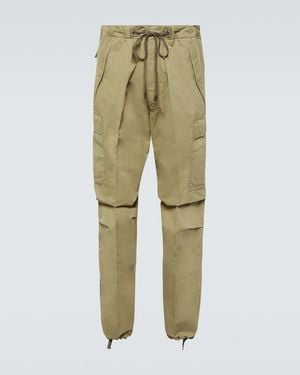 Tom Ford Enzyme Cotton Twill Cargo Trousers - Green