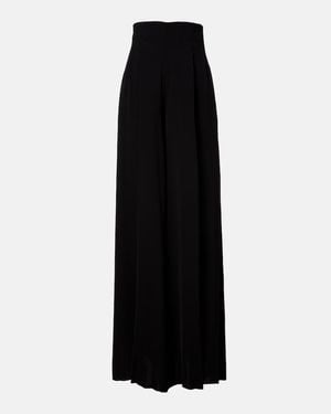 Max Mara Elegante Cady Wide-Leg Trousers - Black