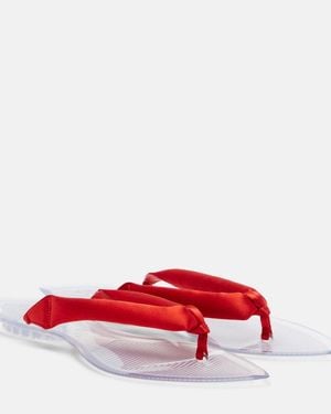 Alaïa Sandalias Invisible De Saten - Rojo