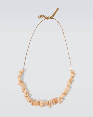 Dries Van Noten Collar De Cadena Adornado - Blanco