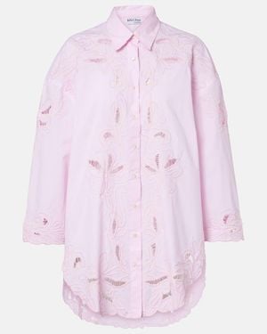 Juliet Dunn Oversized Cotton Top - Pink