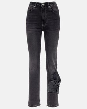 Area Cropped Straight Jeans - Blau