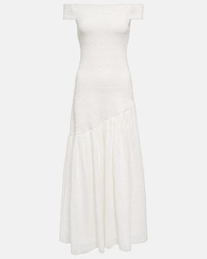 Gabriela Hearst Veloso Linen And Silk Maxi Dress - White