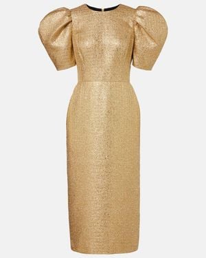 Carolina Herrera Tweed Midi Dress - Natural