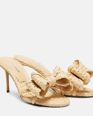 Mach & Mach Le Cadeau 85 Raffia Mules - Natural