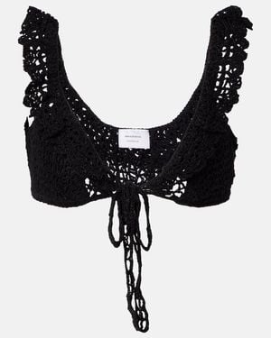 Anna Kosturova Cropped-Top Aus Haekelstrick - Schwarz