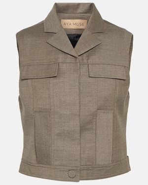AYA MUSE Mia Wool Crop Top - Brown