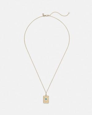 Sydney Evan Collar Eye Tarot Card De Oro De 14 Ct Con Turquesa Y Diamantes - Metálico