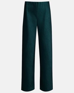 Vince High-Rise Satin Wide-Leg Trousers - Blue