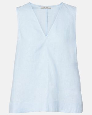 Asceno Manta Linen Top - Blue