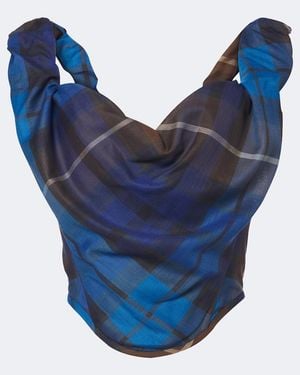 Vivienne Westwood Kariertes Bustier-Top Sunday Aus Wolle - Blau