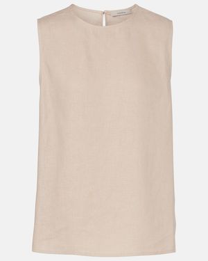 Asceno Trento Linen Top - Natural