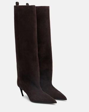 The Attico Lea 65 Suede Knee-High Boots - Black