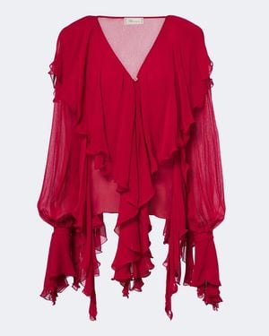 Blumarine Bluse Aus Crepe - Rot