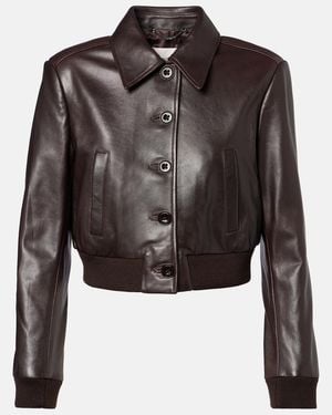 Dorothee Schumacher Sleek Statement Cropped Leather Jacket - Black