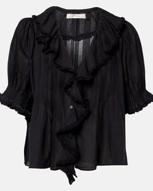 Doen Henri Cotton Voile Top - Black