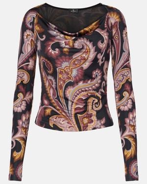 Etro Paisley Jersey Top - Red