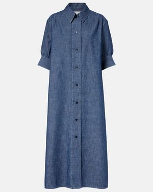 Jil Sander Hemdblusenkleid Aus Baumwoll-Chambray - Blau