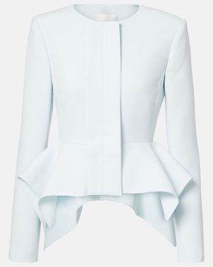 Roland Mouret Peplum Crepe Blazer - Blue