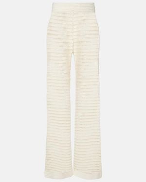 Leset Lucy Crochet Mid-Rise Straight Trousers - White