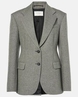 Sportmax Gel Wool-Blend Tweed Blazer - Grey