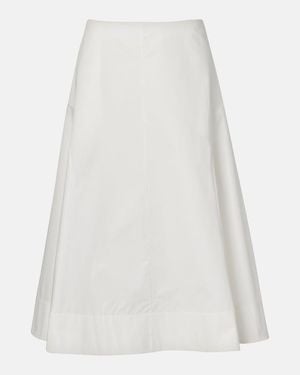 KHAITE Artin Cotton Midi Skirt - White